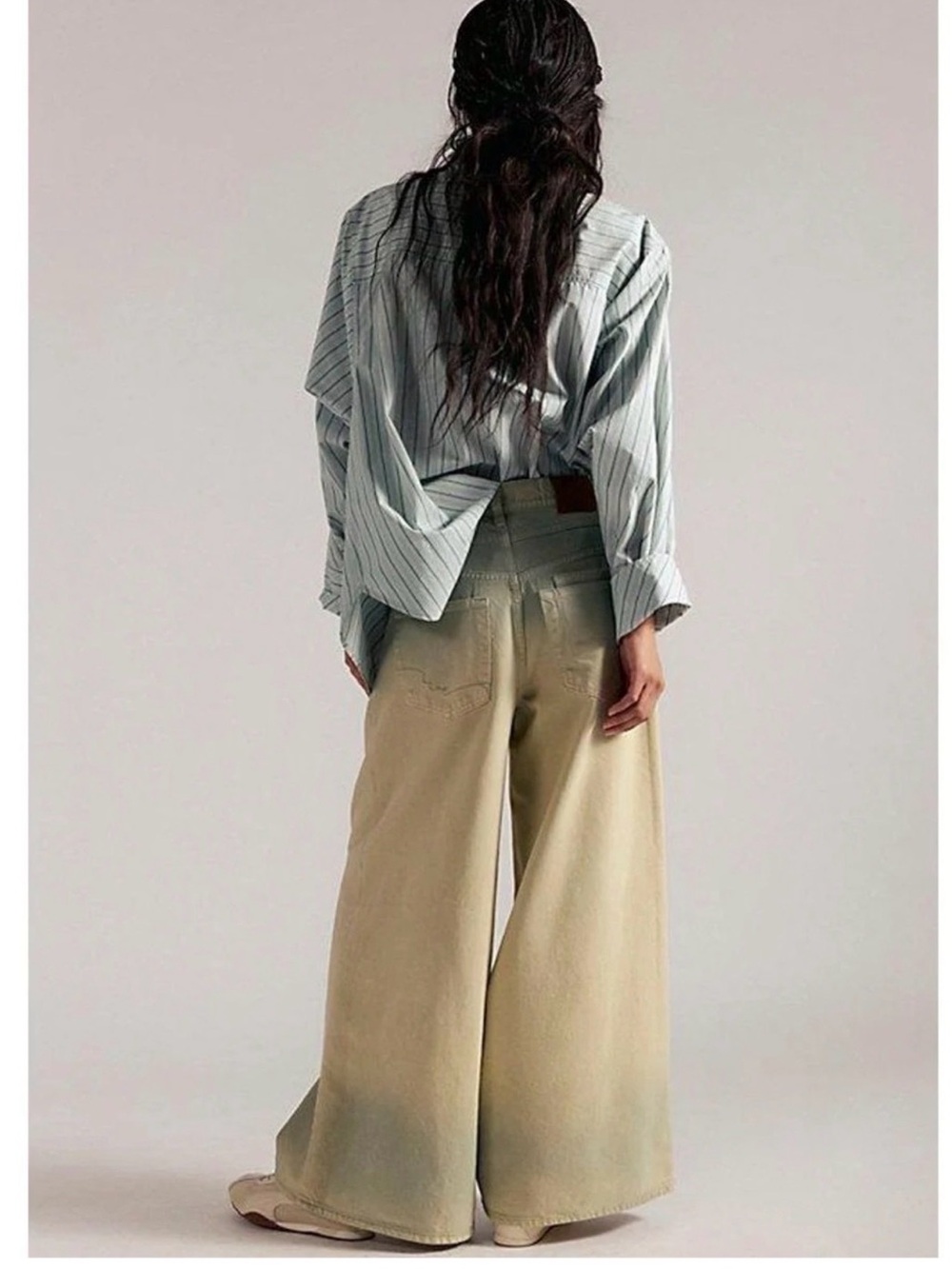 We The Free Give and Take Extra Baggy Wide Leg Jeans in Key Lime Pie